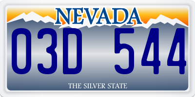 NV license plate 03D544