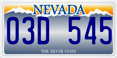 NV license plate 03D545