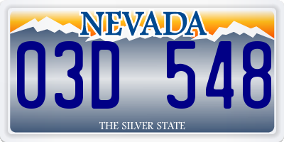 NV license plate 03D548