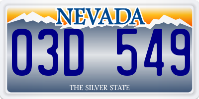 NV license plate 03D549