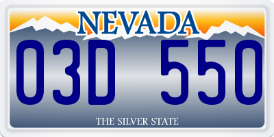 NV license plate 03D550