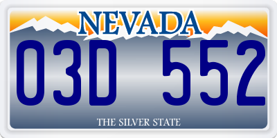 NV license plate 03D552