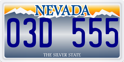 NV license plate 03D555