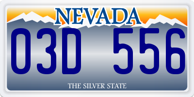 NV license plate 03D556