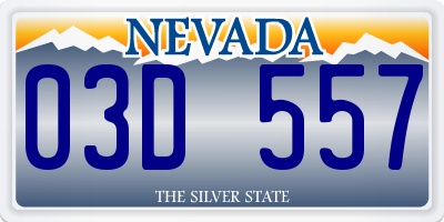 NV license plate 03D557