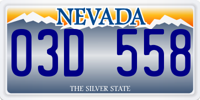 NV license plate 03D558