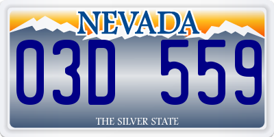 NV license plate 03D559