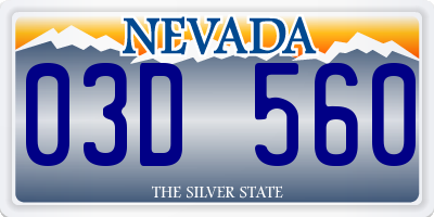 NV license plate 03D560