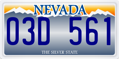 NV license plate 03D561
