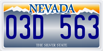 NV license plate 03D563