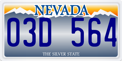 NV license plate 03D564