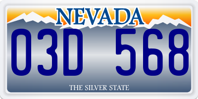 NV license plate 03D568