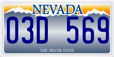 NV license plate 03D569