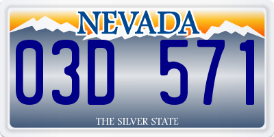 NV license plate 03D571