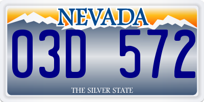 NV license plate 03D572