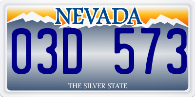 NV license plate 03D573