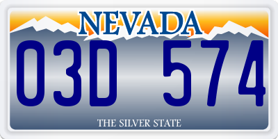 NV license plate 03D574