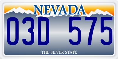 NV license plate 03D575