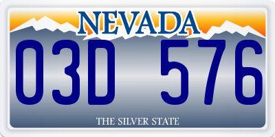 NV license plate 03D576