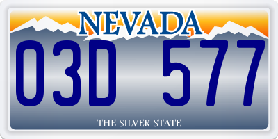 NV license plate 03D577