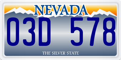 NV license plate 03D578