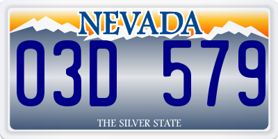 NV license plate 03D579