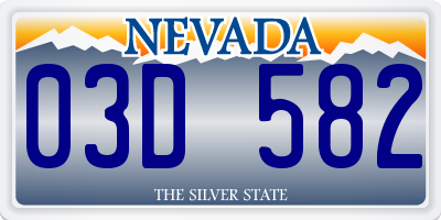 NV license plate 03D582