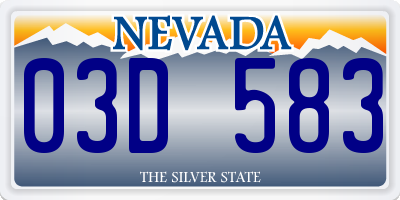 NV license plate 03D583
