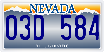 NV license plate 03D584