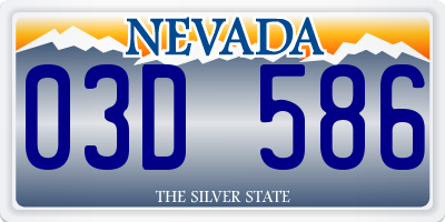 NV license plate 03D586