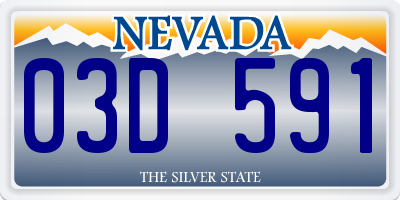 NV license plate 03D591
