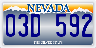 NV license plate 03D592