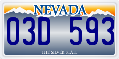 NV license plate 03D593