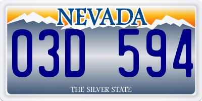 NV license plate 03D594