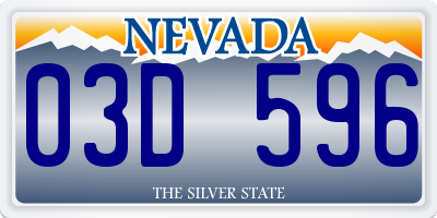 NV license plate 03D596
