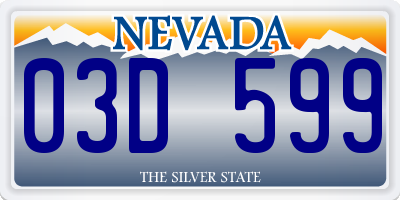 NV license plate 03D599