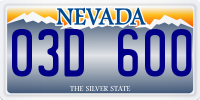 NV license plate 03D600
