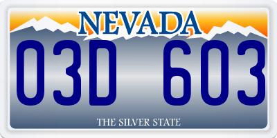 NV license plate 03D603