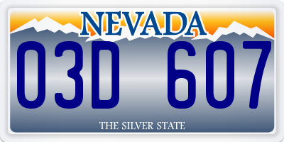 NV license plate 03D607