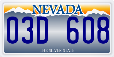NV license plate 03D608