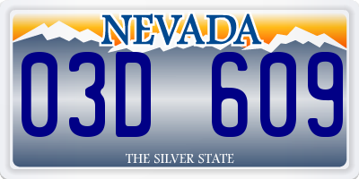 NV license plate 03D609