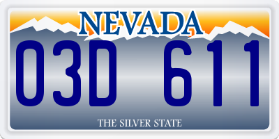 NV license plate 03D611