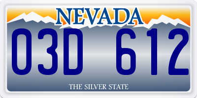 NV license plate 03D612