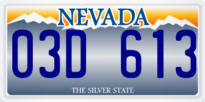 NV license plate 03D613