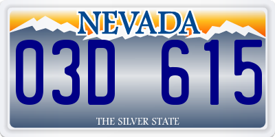 NV license plate 03D615
