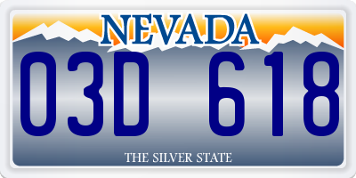 NV license plate 03D618