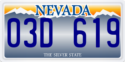NV license plate 03D619