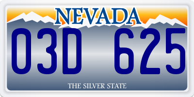 NV license plate 03D625