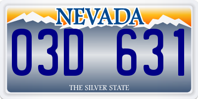 NV license plate 03D631