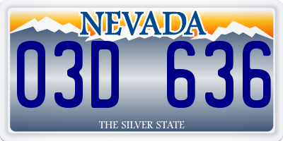 NV license plate 03D636